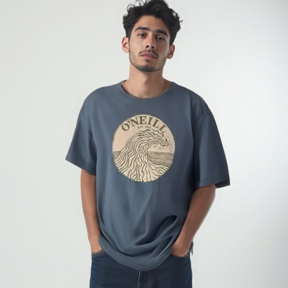 O’Neill Men’s Blue Wave Graphic Tee Size Large Surf Style ❤️